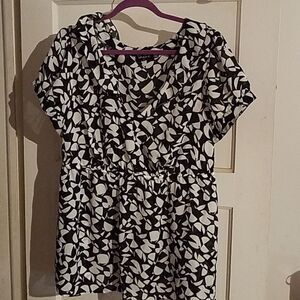 Black and white blouse